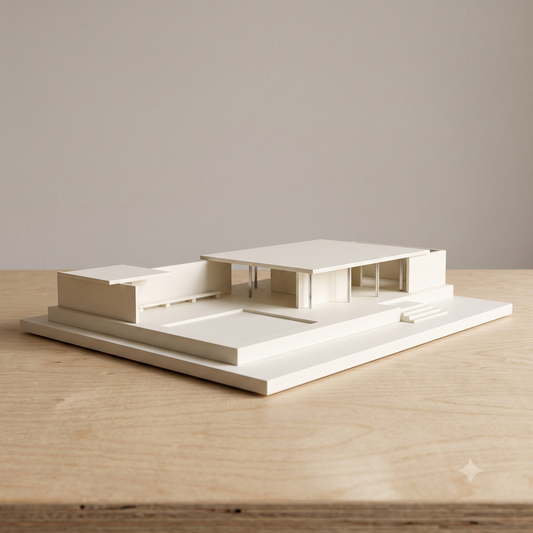 Barcelona Pavilion Model | Mies van der Rohe Miniature | Modernist Architecture Gift | 3D Printed Icon | Architect Gift