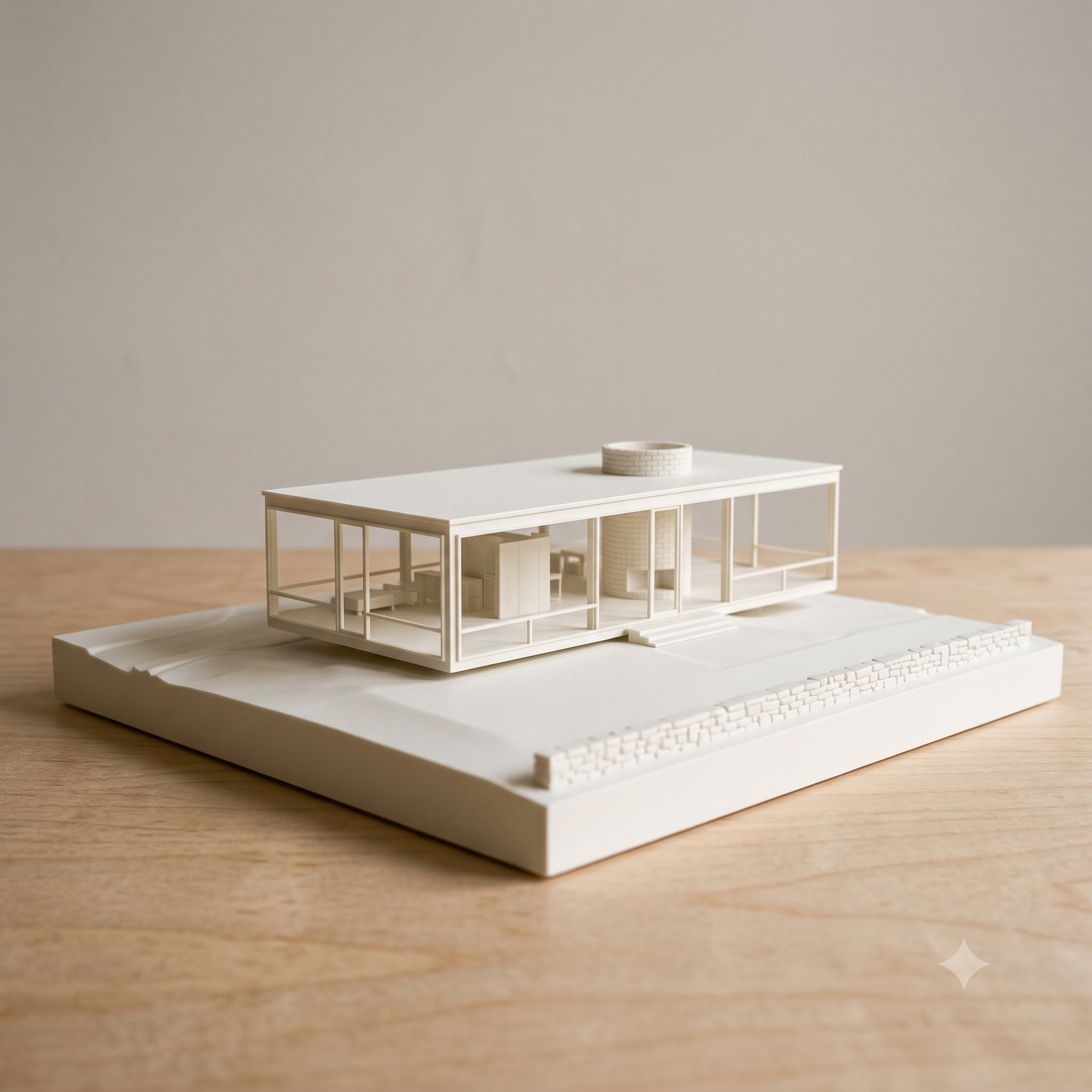 Glass House Model | Philip Johnson Miniature | Modernist Architecture Gift | 3D Printed Iconic House | Architect Gift