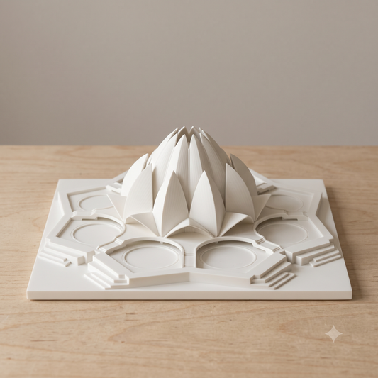 Lotus Temple Model | Delhi Architecture Gift | 3D Printed India Miniature | Bahai Temple | Architect Made Desk Ornament