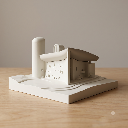 Ronchamp Chapel Model | Le Corbusier Miniature | Notre Dame du Haut | Modernist Architecture Gift | 3D Printed