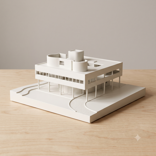 Villa Savoye Model | Le Corbusier Miniature | Modernist Architecture Gift | 3D Printed | Architect Made